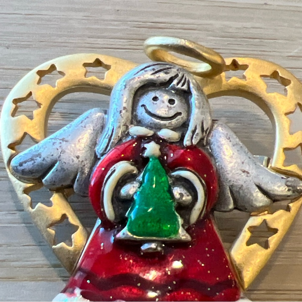 Starry Heart Happy Angel Christmas Holiday AJMC Pin Brooch - Picture 2 of 8